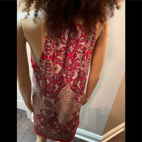 Max Studio Red Paisley print Maxi Sun Dress SZ10 - Picture 11 of 16